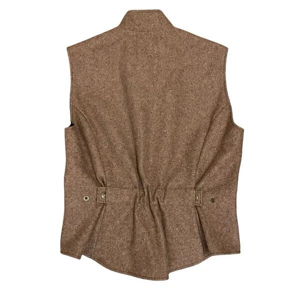 SCHAEFER OUTFITTER Tan Cheyenne Wool Zip Vest Western Ranch Wear USA Women's MED - Picture 2 of 8